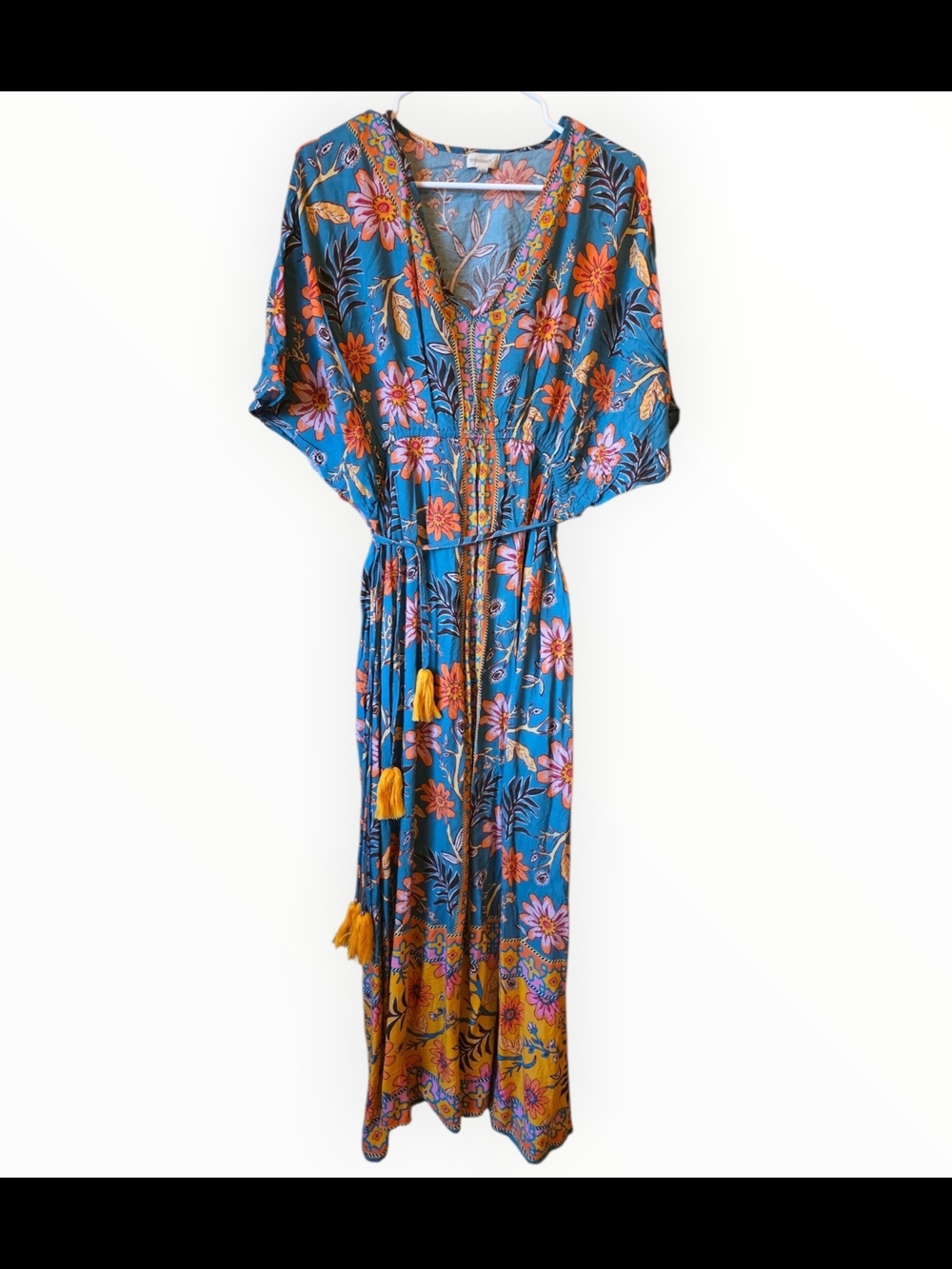 World Market Women's Floral Tunic Dress Boho L/XL